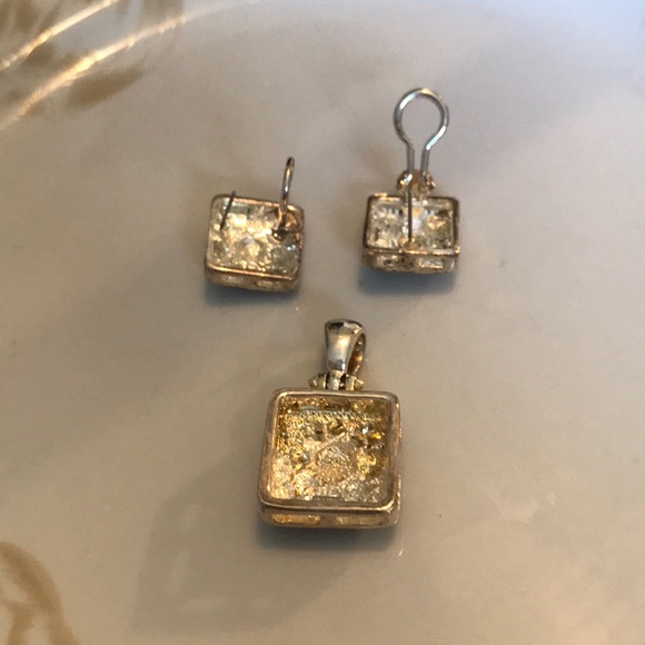 Vintage MX Mexico silver plated earrings pendant - Picture 4 of 6